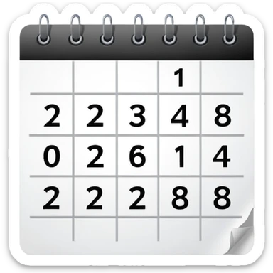 calendar with number 28 sticker