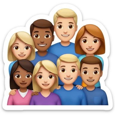 6 people, 4 men and 2 women sticker