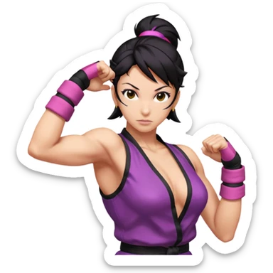 Juri from Street Fighter 6, dynamic pose sticker