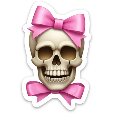 Skull with a pink bow sticker