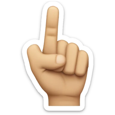 Create a hand pointing up, with thumb to the left, two fingers poingin upwards and the other two folded sticker