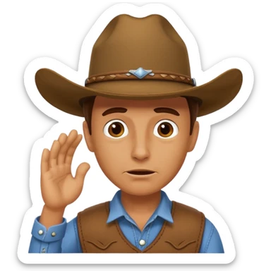 cowboy making oops expression sticker