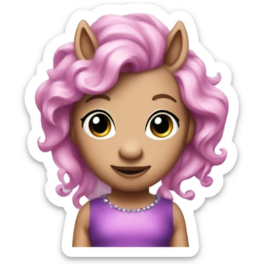 Pink unicorn with purple tutu sticker