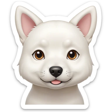 white colored dog pet name shiro inspired from japanese animated show shinchan sticker