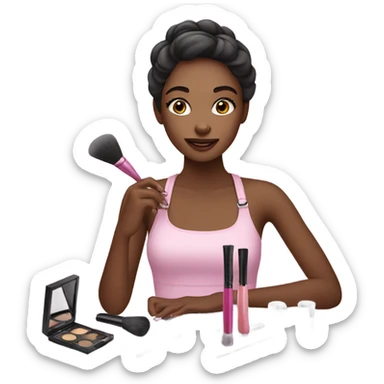 Makeup kit and a girl whit sticker