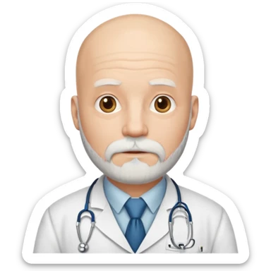 bald  men with tie with white bearded and doctor dress sticker