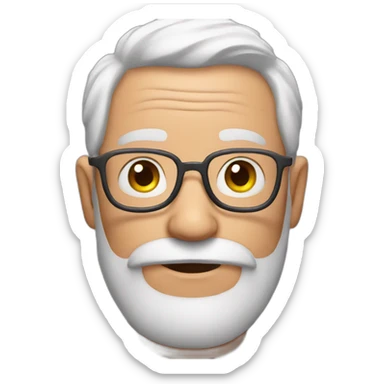 grandpa with pink hair and pink beard sticker