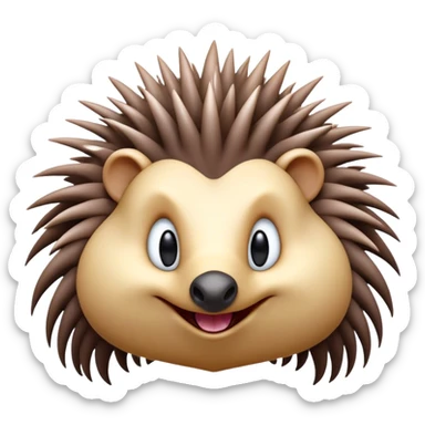 Cinematic Comical Echidna Portrait Emoji, Head tilted dramatically with an exaggeratedly amused expression, featuring a quirky, spiky fur with a scrunched-up face and wide, expressive eyes full of playful disbelief, Simplified yet hilariously expressive features, highly detailed, glowing with a slightly sassy glow, high shine, dramatic yet playful, stylized with an air of cheeky mischief, bright and endearing, soft glowing outline, capturing the essence of a spirited and over‐the‐top echidna, so meme‐worthy it feels like it could prick its way into internet fame instantly! sticker