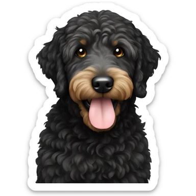 Black golden doodle  sticker