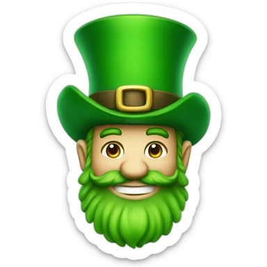 Green faced leprechaun sticker