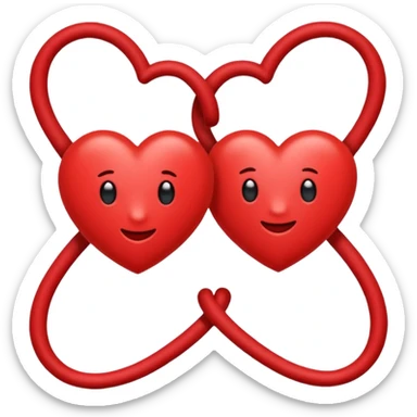 Ein rotes Bsnd zwischen zwei Herzen sticker