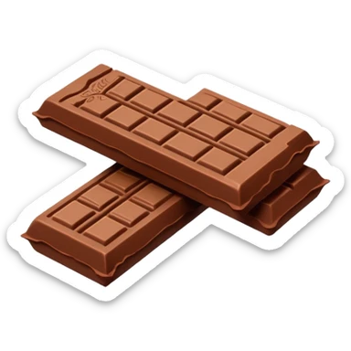 Illustrate a KitKat bar unwrapped, showing four chocolate fingers side by side. sticker