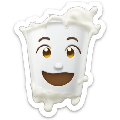 face splashed with milk sticker