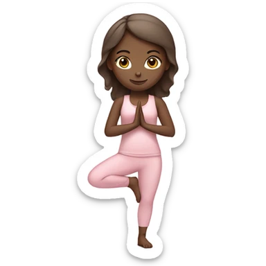 White brunette yoga girl light pink clothes  sticker