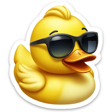 Rubber ducky with sunglasses on sticker
