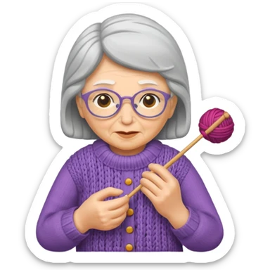knitting grandma sticker