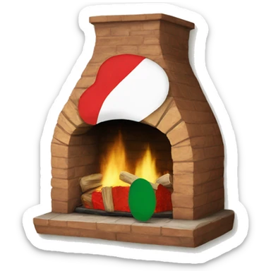 A hearth made with the italian flag sticker