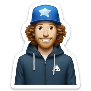 Shaun White wearing a blue A’s hat sticker