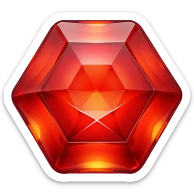 A top view of a hexagonal red gem jelly sticker