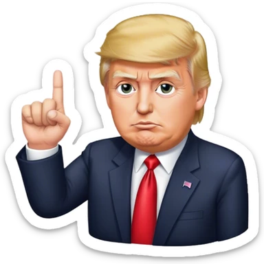 Donald  Trump shows one finger photorealistic  sticker