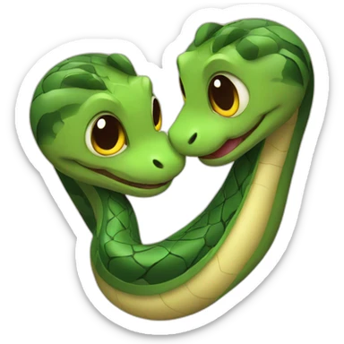 snakes a loving couple sticker