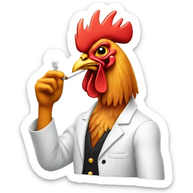 Rooster smoking a cigarette  sticker