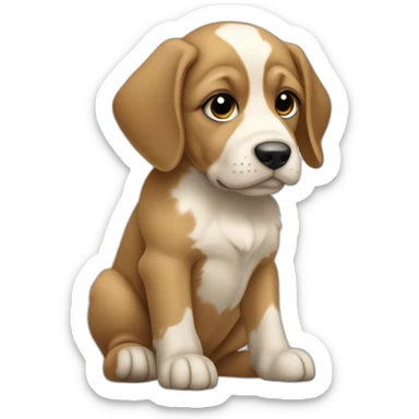 sitting puppy Braque D'Auvergne sticker
