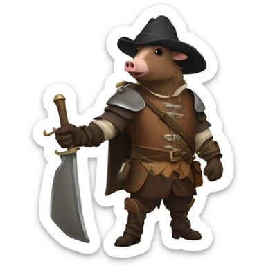 boar musketeer sticker