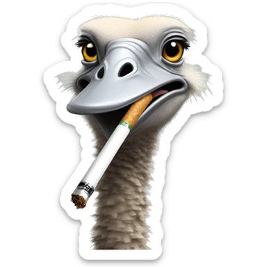Ostrich smoking iqos  sticker