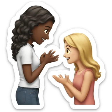 A girl proposing to a girl sticker