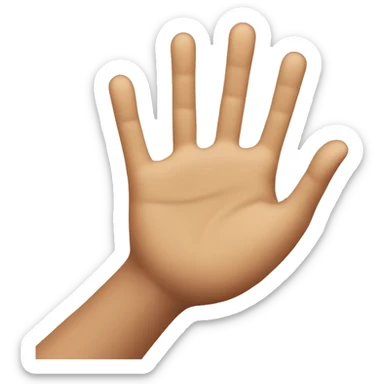 person holding hand up to say "stop" not friendly sticker