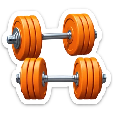 orange barbell dumbell sticker