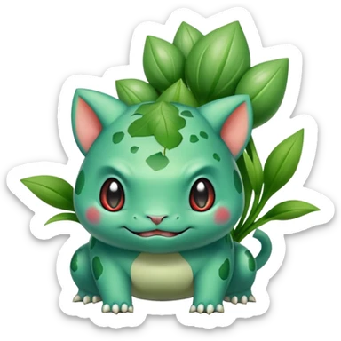 Bulbasaur with a green chive-bulb on back sticker