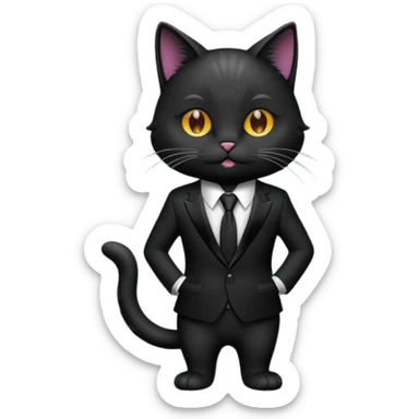 𝐦𝐚𝐠𝐢𝐜 𝐜𝐚𝐭 𝐰𝐢𝐭𝐡 𝐛𝐥𝐚𝐜𝐤 𝐬𝐮𝐢𝐭 sticker