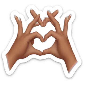 Hands making heart Mexican with vitiligo sticker