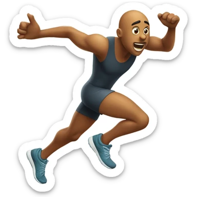 a physical nose running with arms and legs sticker