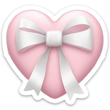 Pastel pink heart with white bow sticker