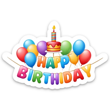happy birthday banner  sticker