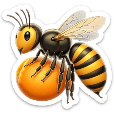 Lebah dadanya warna orange dan ekornya warna hitam  sticker