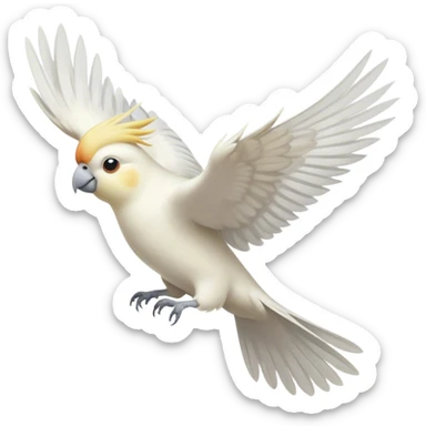 white cockatiel bird flying sticker