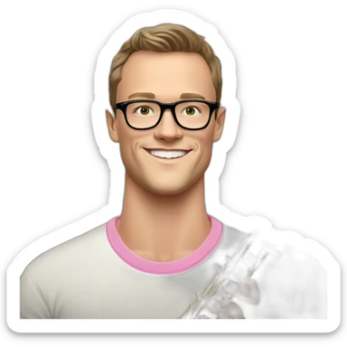 Jonathan Toews wearing glasses as a rainbow musical flute instrument in a symphony with pastel roses sticker