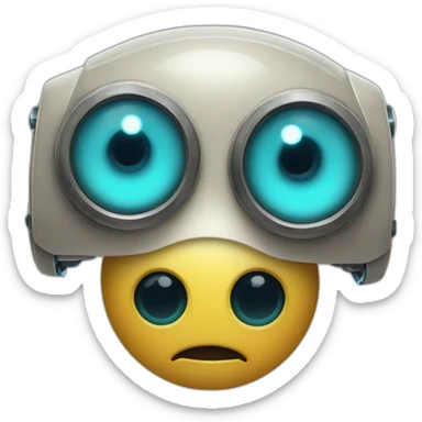 3-eyed kind and caring robot sticker