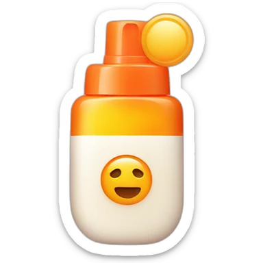 Sunscreen with a sunburn  sticker