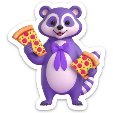 Purple Badger with pizza  sticker