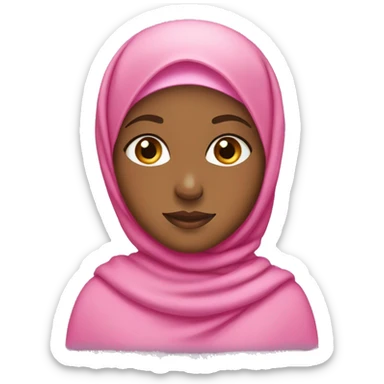 Brown girl who wears hijab pink bow on head sticker