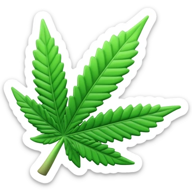 design a 3d weed leaf with clear details and good resolution. sticker