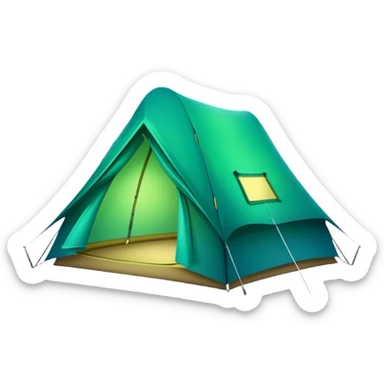 tent under aurora borealis night sky sticker