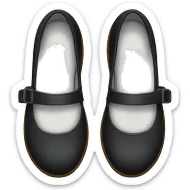 Pair of Black Mary Jane’s flat schoolgirl shoes sticker