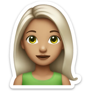 Girl with ombre hair and green eyes sticker