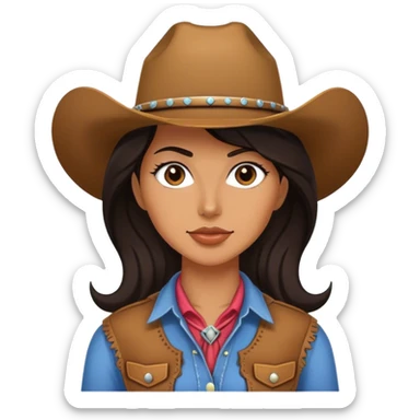 A cowgirl with dark hair  sticker
